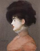Edouard Manet Portrait of Irma Brunner in a Black Hat Germany oil painting artist